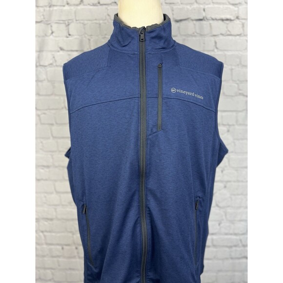 Vineyard Vines On The Go Shep Vest Men XL 92%Polyester 8%Spandex Blue, Pockets - Picture 3 of 13